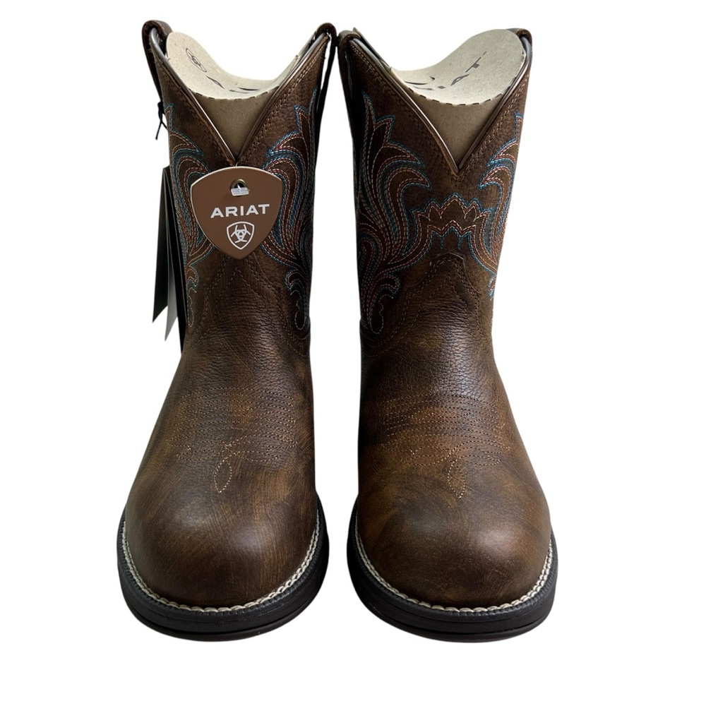 Ariat NEW Round Toe Anthem Shortie Brown Western Size 7 Oil/Slip Resistant Boots - Picture 4 of 13